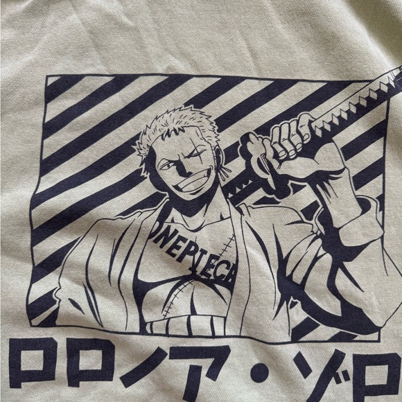 One Piece Green Graphic Pullover Hoodie Crunchyroll Size L - Picture 5 of 9